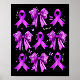 Póster Lazo Coquette Morado Concienciación sobre el Cánce