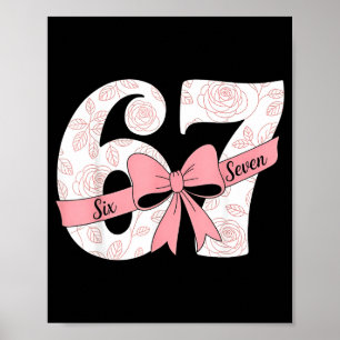 Póster Lazo Coquette Número 67 Meme Nk Floral