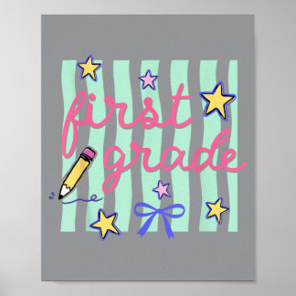 Póster Lazo Coquette Preppy para Primer Grado Regreso a l