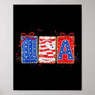 Póster Lazo Coquette USA Bandera Patriótica Americana 4 d
