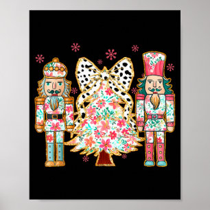 Póster Lazo de Coqueta Colorido Floral Cascanueces Navida