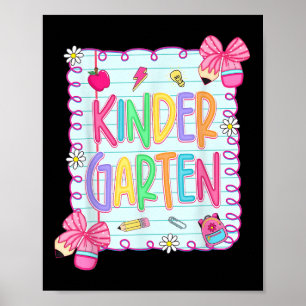 Póster Lazo de lápiz coquette de jardín de infancia de vu