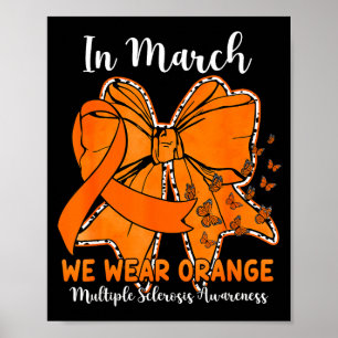 Póster Lazo de mariposa en marzo lleva naranja múltiple