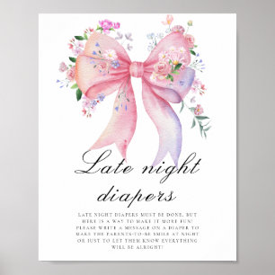 Póster Lazo floral - Juego de pañales de noche