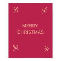 Lazo Ilustrado de Navidad Rosa y Crema