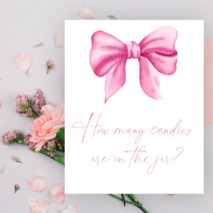 Póster Lazo rosa - adivina cuántas golosinas hay en el fr