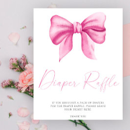 Póster Lazo rosa - cartel de rifa de pañales