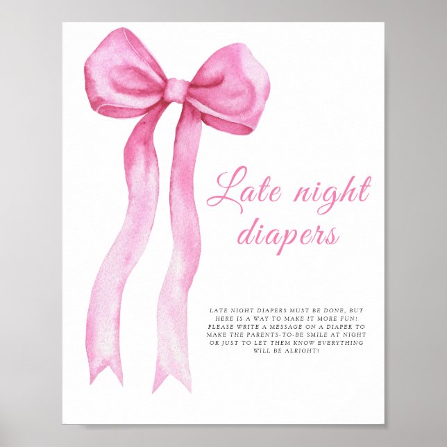Póster Lazo rosa - Juego de pañales de madrugada (Frente)