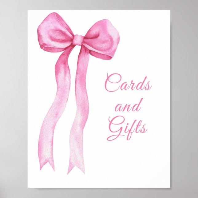 Póster Lazo rosa - tarjetas y regalos (Frente)