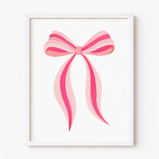 Póster Lazo y cinta rosa minimalista