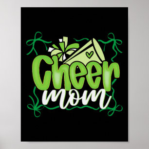 Póster Lazos de borlas Coquette verde animadora mamá Mamá
