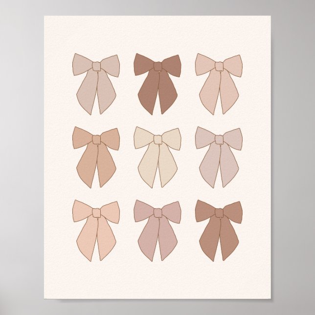 Póster Lazos de Mousse de Mocha Preppy Coquette (Frente)