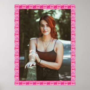 Póster Lazos rosados Kawaii Foto personalizada