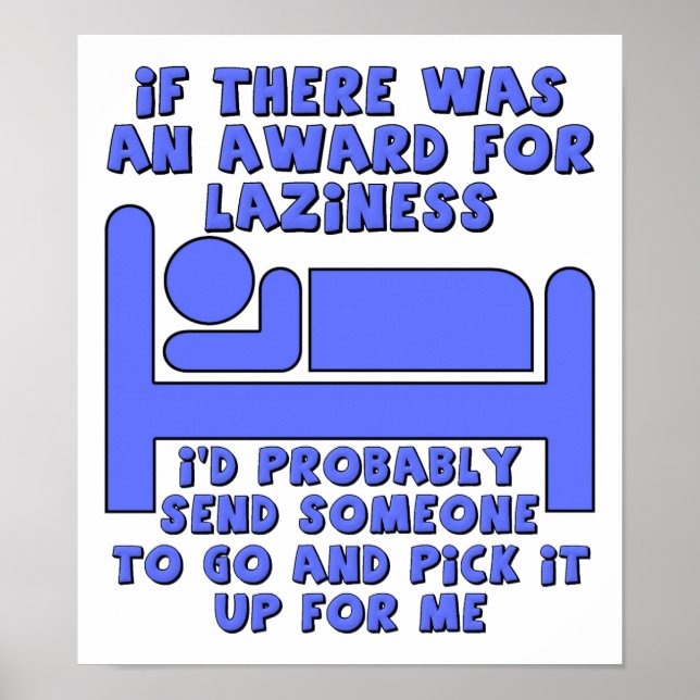 Póster Lazy Award Funny Poster (Frente)