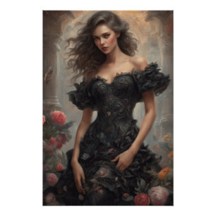 Póster LBD Pequeño Vestido Negro Ilustración De Moda Mejo