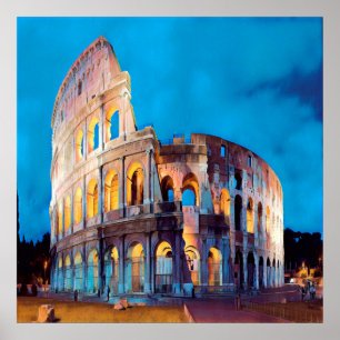Póster ldp COLOSSEUM Roma - por la noche -
