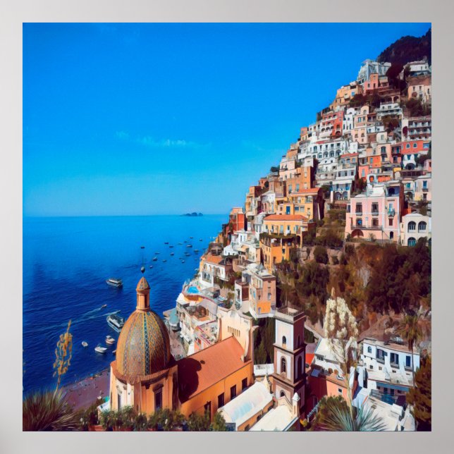 Póster ldp POSITANO - Costa Amalfitana - Panorama (Frente)