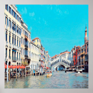 Póster ldp VENICE - Grand Canal - Rialto beach -
