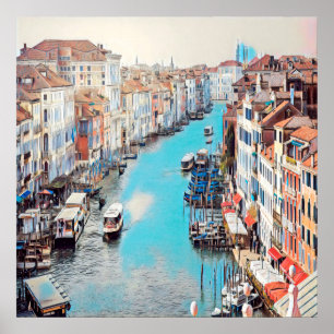 Póster ldp VENICE - Vista del Gran Canal desde Rialto