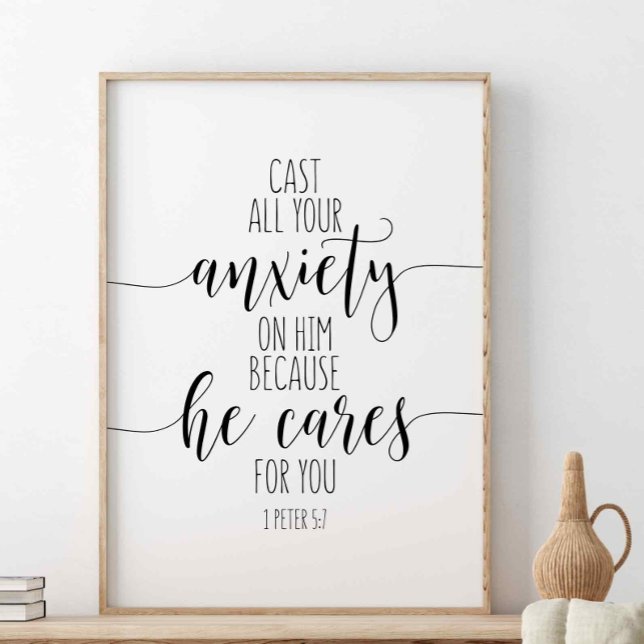 Póster Le Arrojó Toda Su Ansiedad, 1 Pedro 5:7 (Subido por el creador)