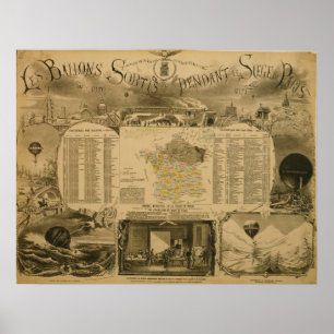 Póster Le Ballons Sortis le pendiente Siege de París