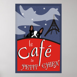 Póster Le Cafe de Chien pequeno, París (nuit)