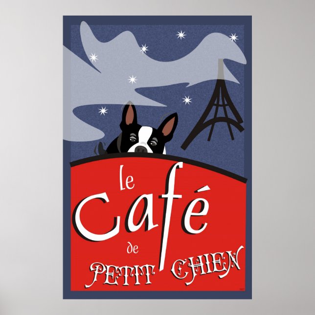 Póster Le Cafe de Petit Chien, París (unidad) (Frente)