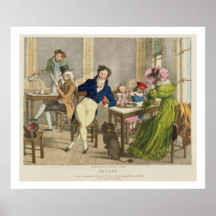 Póster Le Cafe, pub. by Rodwell and Martin, 1820 (colour