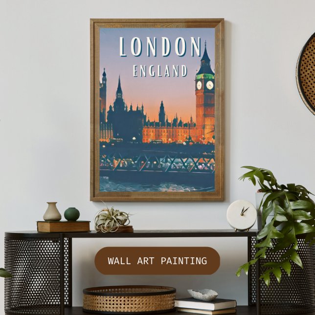 Póster Le charme britannique de Londres (Londres : Là où l'histoire royale embrasse la modernité cosmopolite.)