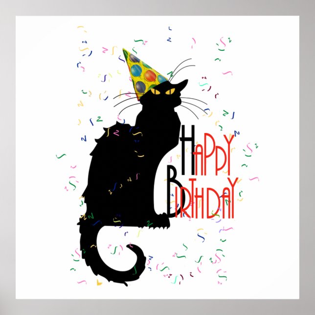 Póster Le Chat Noir - ¡FELIZ CUMPLEAÑOS! (Frente)