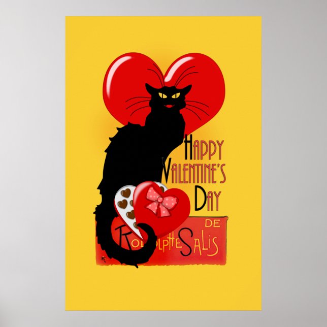 Póster Le Chat Noir - Feliz Día de San Valentín (Frente)