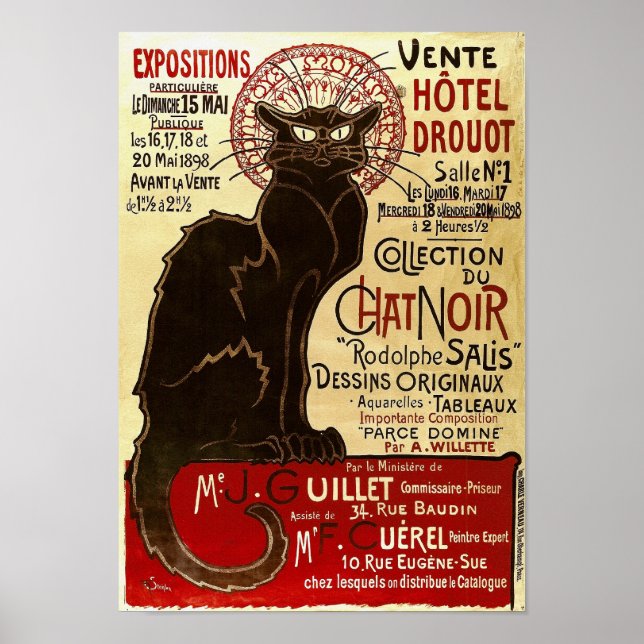 Póster Le Chat Noir, Vente Hôtel Drouot (Frente)