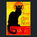 Póster Le Chat Noir Vintage<br><div class="desc">Poster con el poster de Théophile Alexandre Steinlen,  Le Chat Noir (1896). Un bonito gato negro se sienta al lado de un texto francés que anuncia un tour en cabaret. Un gran regalo para los amantes del arte vintage y del Art Nouveau.</div>