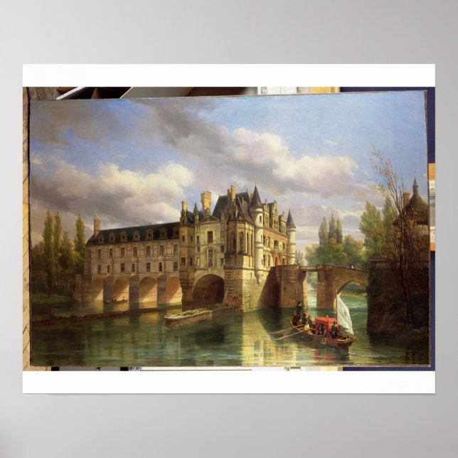Póster Le Chateau de Chenonceau, 1843 (aceite sobre lienz (Frente)