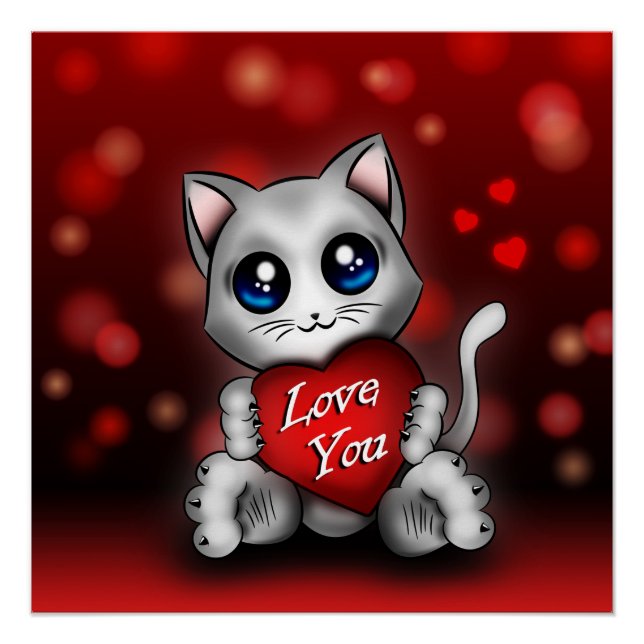 Poster Le chaton t'aime (Anverso)