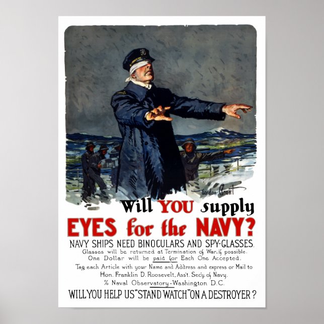 Póster ¿Le darás ojos a la Marina? WWI (Frente)