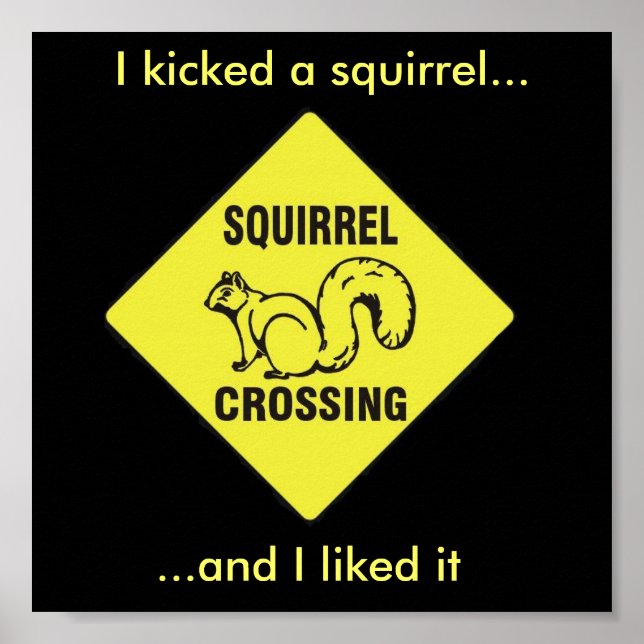 Póster Le di una patada a un poster de ardillas (Frente)