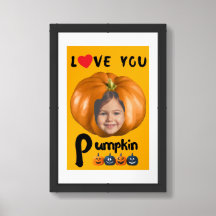 LE ENCANTA Personalizado Calabaza Foto - Naranja P