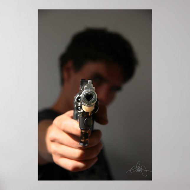 Póster Le flingue de l'amour qui tue. (Frente)