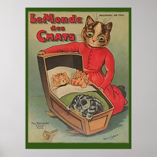 Póster Le Monde des Chats, Louis Wain Art