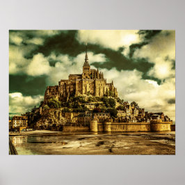 Póster Le Mont Saint Michel, Francia.