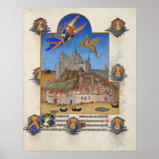 Póster Le Mont-Saint-Michel - La misa de san Miguel (Frente)