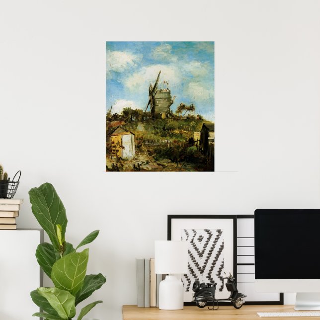 Póster Le Moulin de la Galette de Vincent van Gogh (Oficina en casa)