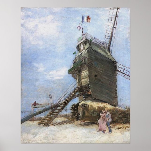 Póster Le Moulin de la Galette por Vincent van Gogh (Frente)