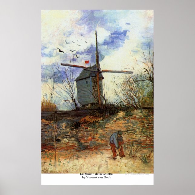 Póster Le Moulin de la Galette por Vincent van Gogh (Frente)