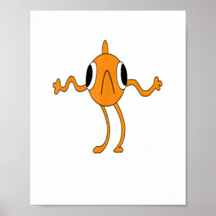 Póster Le Poisson Steve Funny Naranja Fish