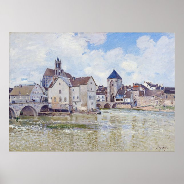 Póster Le Pont de Moret, Alfred Sisley (Frente)