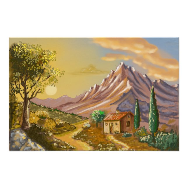 Póster Le sentier du cabanon en montagne. (Anverso)