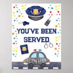 Póster Le sirvieron Rótulo Fiesta de policía de Rótulo