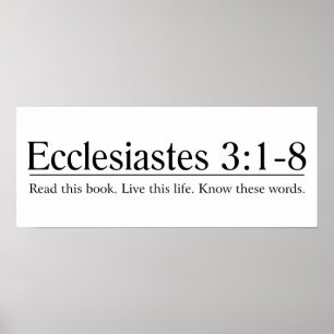 Póster Lea el 3:1 de Ecclesiastes de la biblia - 8